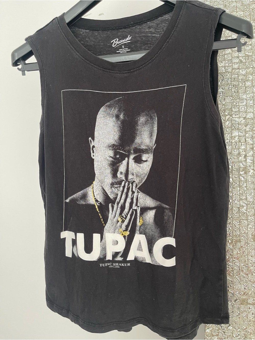Bravado Black Tupac Prayer Graphic Tank small